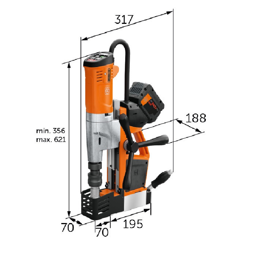 Fein AKBU 35 PMQW AS Cordless Universal Magnetic Core Drill - Image 6