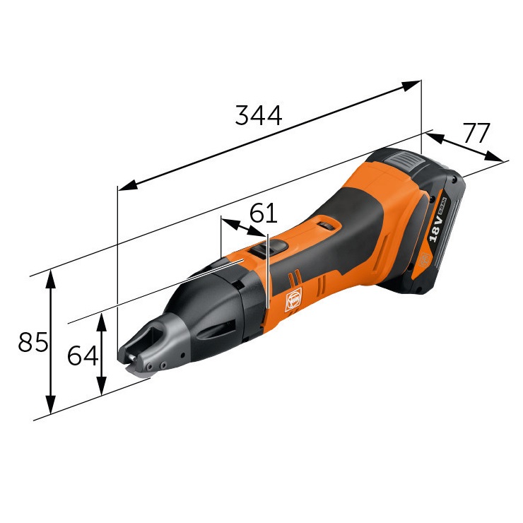 Fein ABSS 18 1.6E AS Cordless Slitting Shears - Image 3