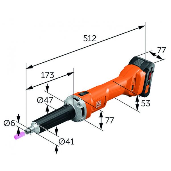 Fein AGSZ 18-280 LBL AS Cordless Die Grinder - Image 4