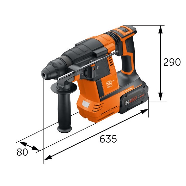 Fein ABH 18-26 AS Rotary Cordless SDS + Hammer Drill - Image 3